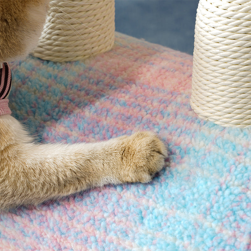 Zeitgenössisches kreatives rundes Spanplatten-Samtstoff-Papierseil-Papierrohr-Katzenbett für Schlafzimmer 