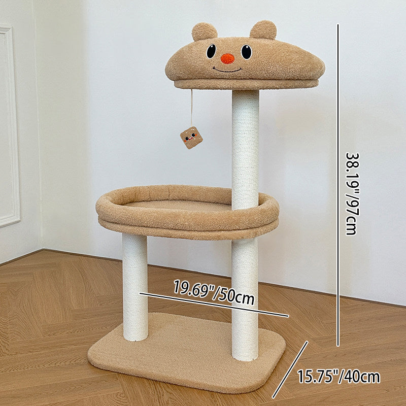 Arbre à chat contemporain créatif en panneaux de fibres de densité moyenne rectangulaires, tissu en velours, corde en papier, tube en papier, pour salon 