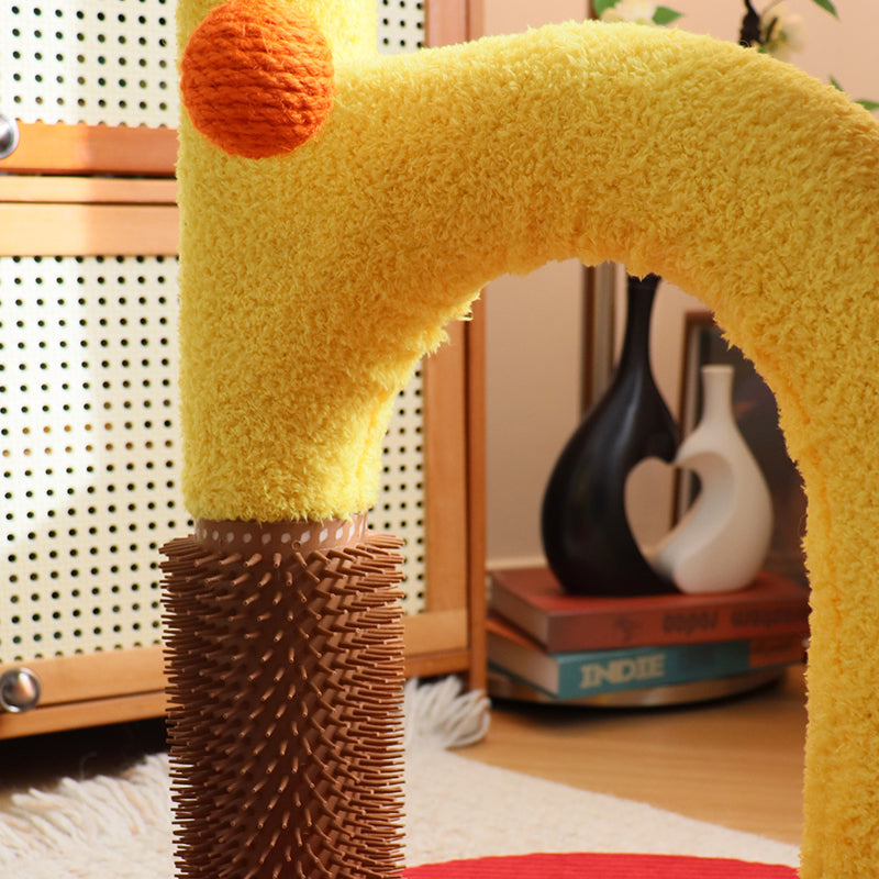 Arbre à chat contemporain créatif en panneau de fibres de densité moyenne, plastique, tissu velours, sisal, pour salon 