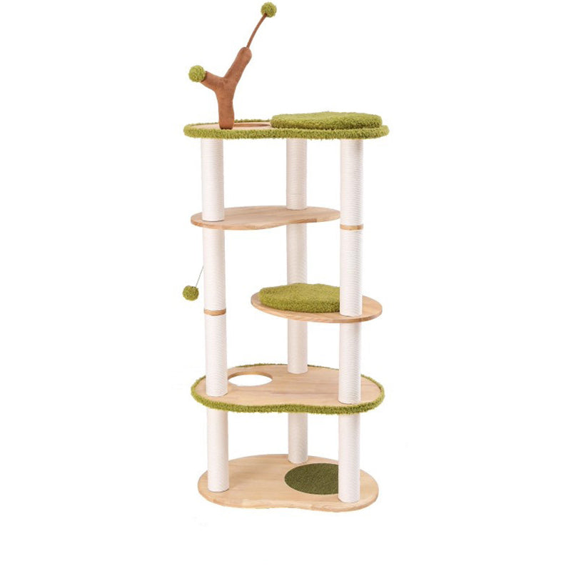 Arbre à chat contemporain créatif à 5 niveaux en bois d&