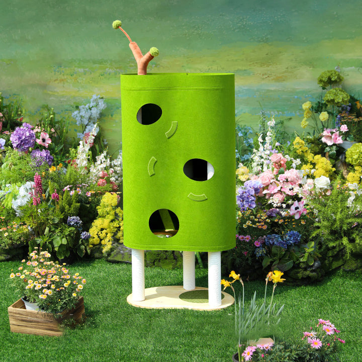 Arbre à chat contemporain créatif à 5 niveaux en bois d&