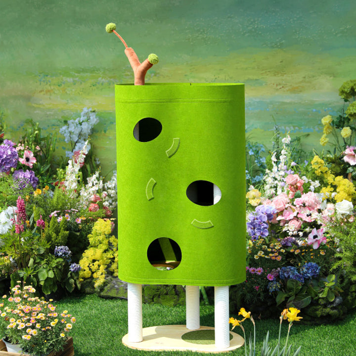Arbre à chat contemporain créatif à 5 niveaux en bois d&