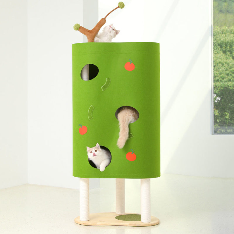Arbre à chat contemporain créatif à 5 niveaux en bois d&