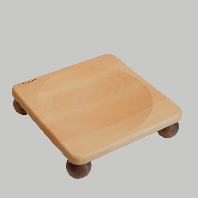 Traditional Vintage Square Rubberwood &amp; Red Chinese Cedar Beech &amp; Black Walnut Cat Bed For Bedroom