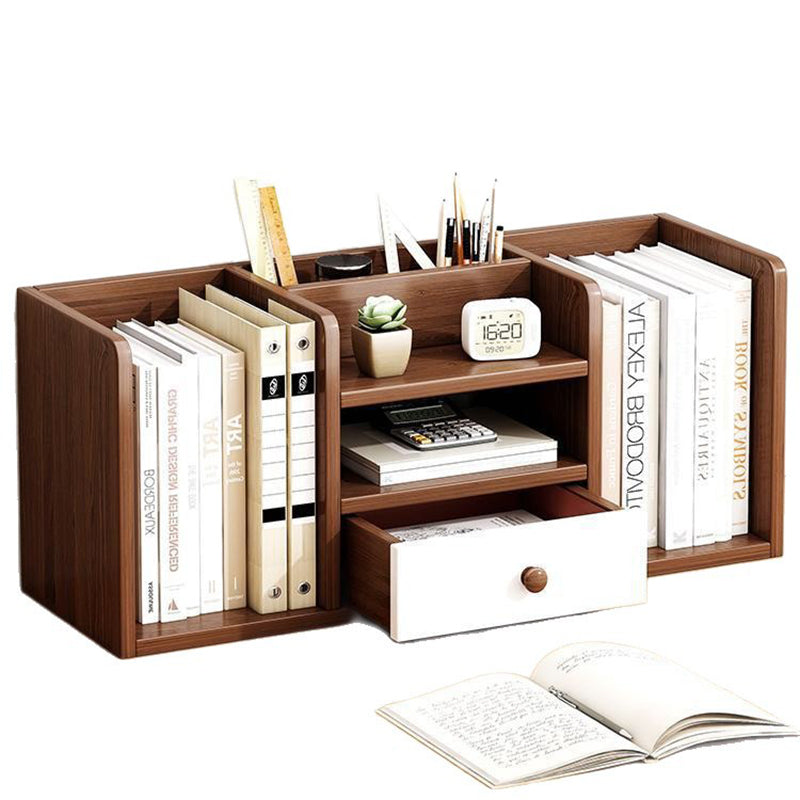 Contemporary Scandinavian Rectangular Medium-Density Fiberboard Desktop Storage Shelf 1-Drawer For Study &amp; Bedroom