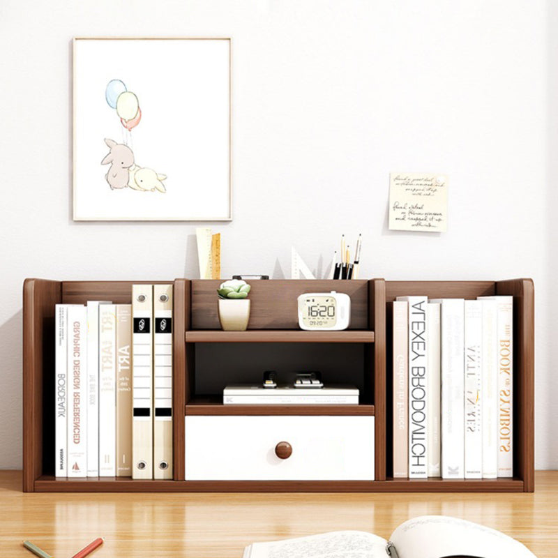 Contemporary Scandinavian Rectangular Medium-Density Fiberboard Desktop Storage Shelf 1-Drawer For Study &amp; Bedroom