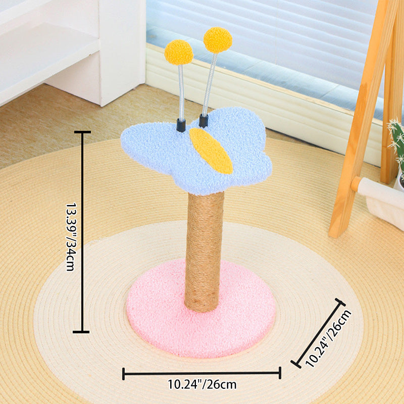 Árbol para gatos contemporáneo creativo redondo de fibra de densidad media con tela de terciopelo y sisal, 2/3 niveles para sala de estar 