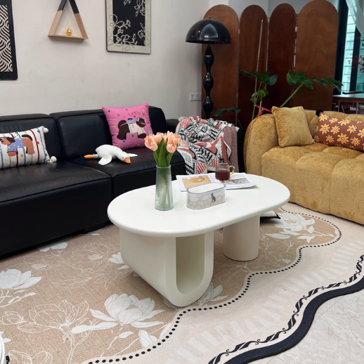 Contemporary Scandinavian Oval E1-Grade Eco-Friendly High-Density Fiberboard Coffee Table For Living Room