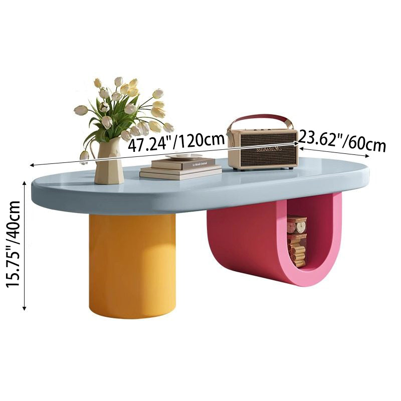 Contemporary Scandinavian Oval E1-Grade Eco-Friendly High-Density Fiberboard Coffee Table For Living Room