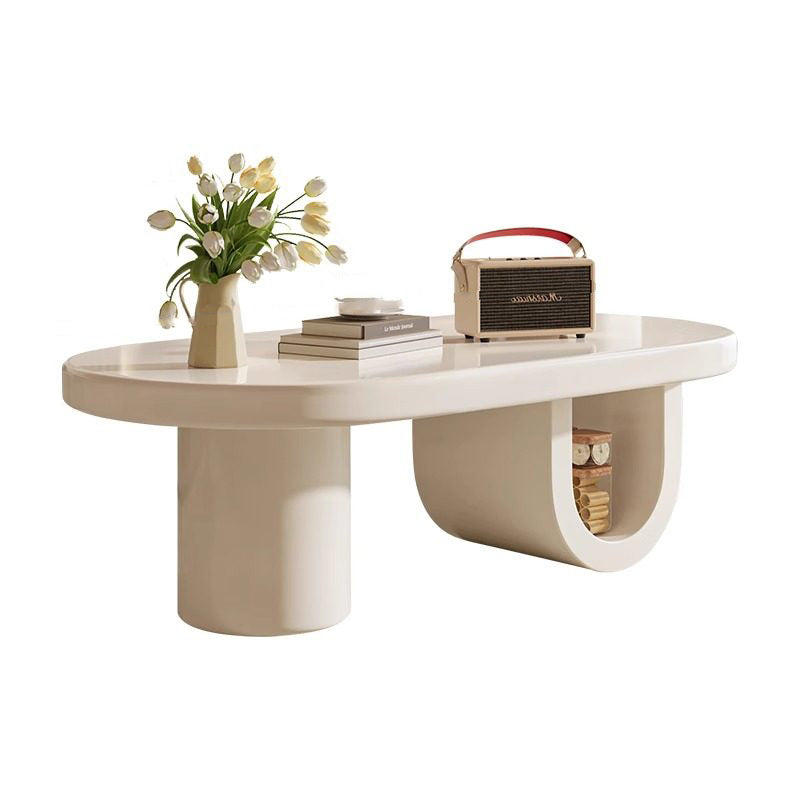 Contemporary Scandinavian Oval E1-Grade Eco-Friendly High-Density Fiberboard Coffee Table For Living Room