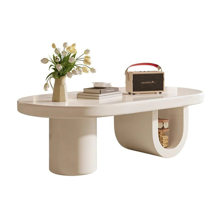 Contemporary Scandinavian Oval E1-Grade Eco-Friendly High-Density Fiberboard Coffee Table For Living Room