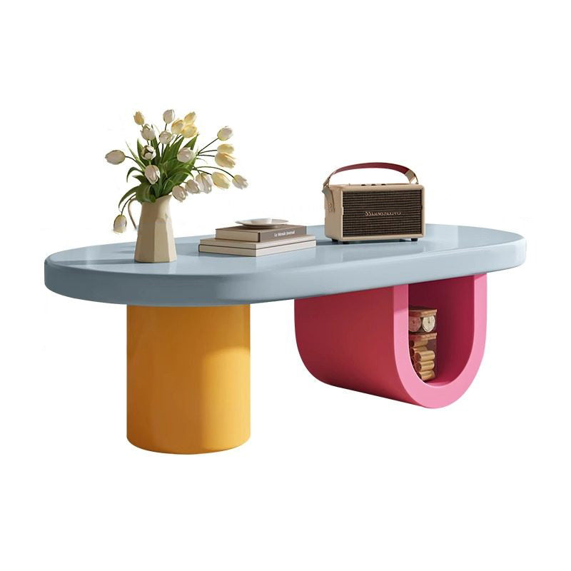 Contemporary Scandinavian Oval E1-Grade Eco-Friendly High-Density Fiberboard Coffee Table For Living Room