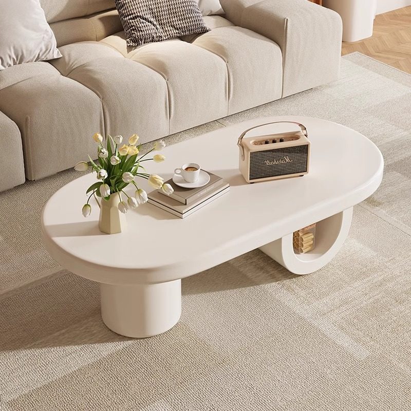 Contemporary Scandinavian Oval E1-Grade Eco-Friendly High-Density Fiberboard Coffee Table For Living Room