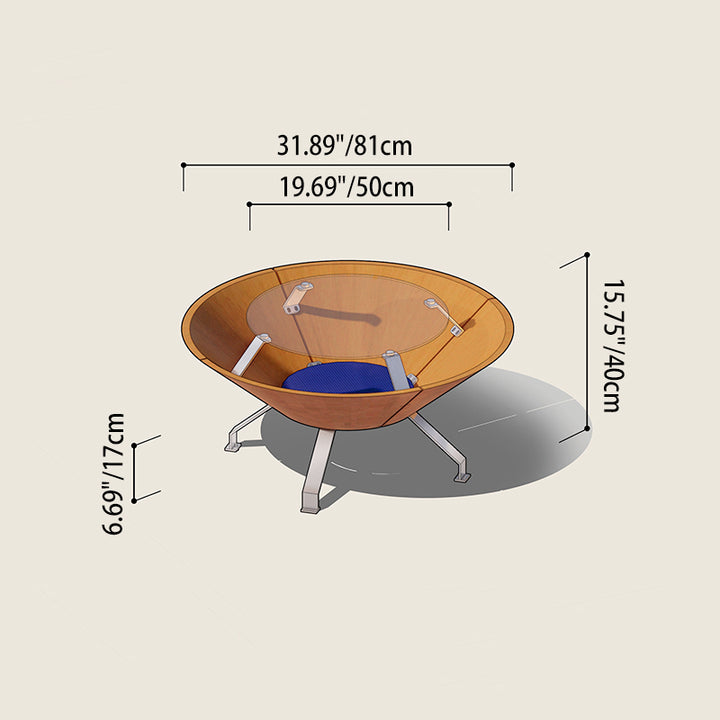 Table basse de rangement contemporaine créative ronde à plusieurs niveaux en panneau de bois massif, acier inoxydable et verre trempé pour salon 