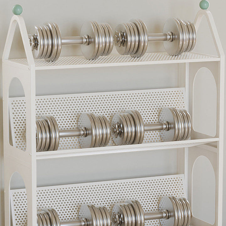 Contemporary Scandinavian Rectangular Carbon Steel Movable Storage Bookshelf 4-Tier For Living Room