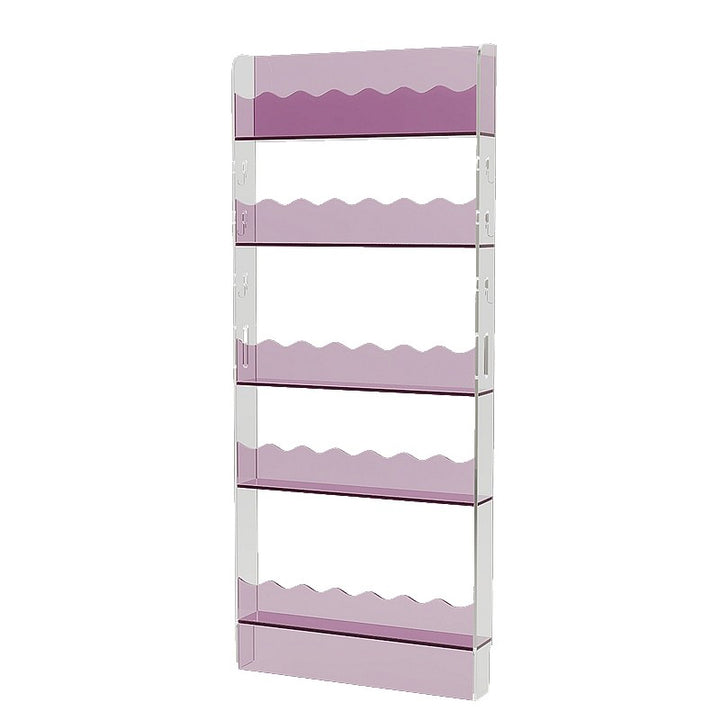 Étagère de rangement rectangulaire contemporaine scandinave en acrylique ultra-fine à 5 niveaux pour salon 