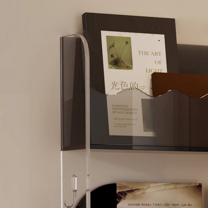 Étagère de rangement rectangulaire contemporaine scandinave en acrylique ultra-fine à 5 niveaux pour salon 