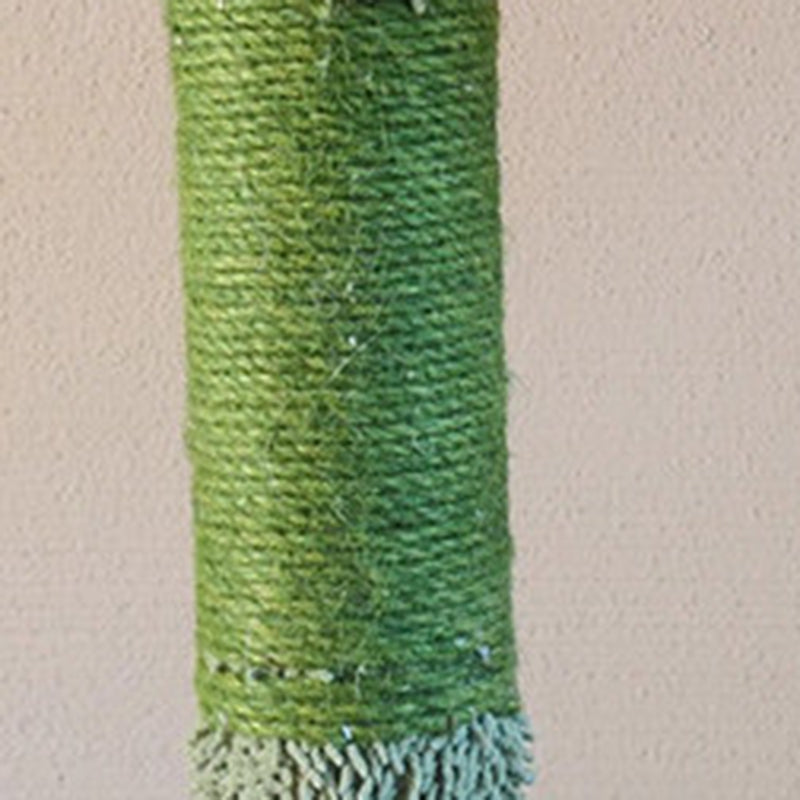Árbol para gatos contemporáneo de partículas rectangulares de tela de terciopelo y tubo de papel de sisal con forma de cactus para sala de estar 