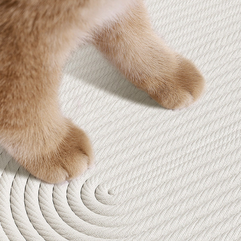 Cama para gatos tejida con cuerda de lino-algodón ovalada contemporánea escandinava para sala de estar y dormitorio 