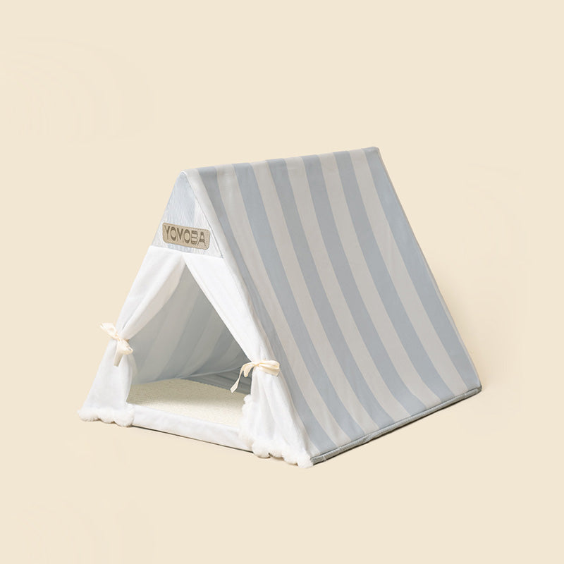 Contemporary Scandinavian Triangular Iron Velvet Fabric Foldable Cat Bed For Living Room &amp; Bedroom