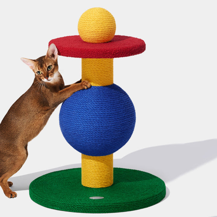 Contemporary Creative Rectangular Particleboard Corrugated Paper Sisal Jute EPS Cat Tree 2/3/4-Tier For Living Room