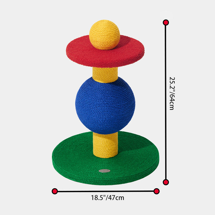 Contemporary Creative Rectangular Particleboard Corrugated Paper Sisal Jute EPS Cat Tree 2/3/4-Tier For Living Room