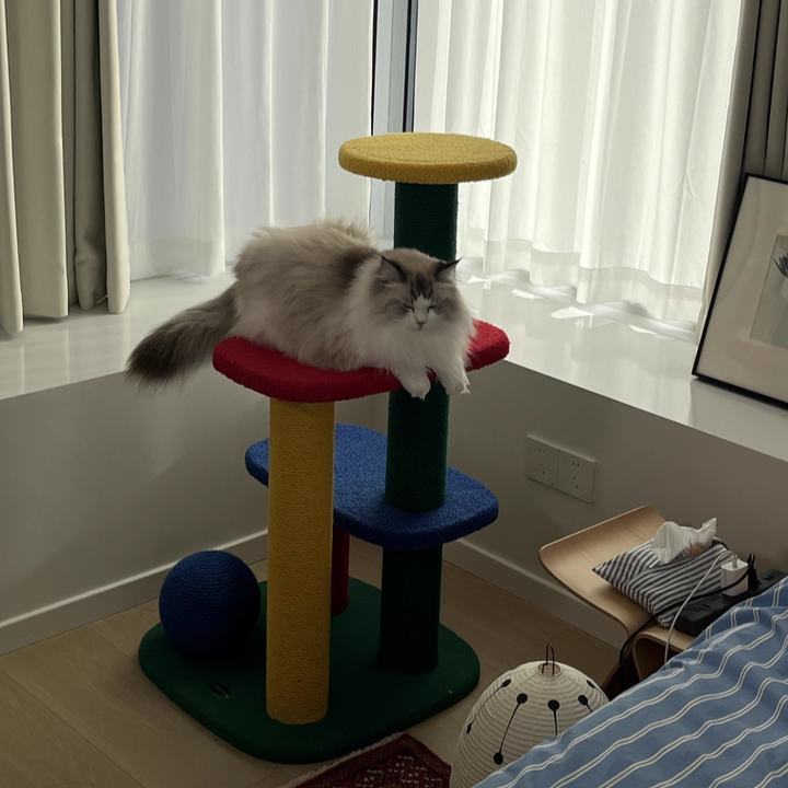 Contemporary Creative Rectangular Particleboard Corrugated Paper Sisal Jute EPS Cat Tree 2/3/4-Tier For Living Room