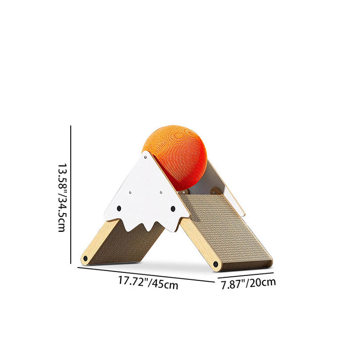 Contemporary Creative Triangular Medium-Density Fiberboard Corrugated Paper Sisal Snow Mountain Cat Tree For Bedroom
