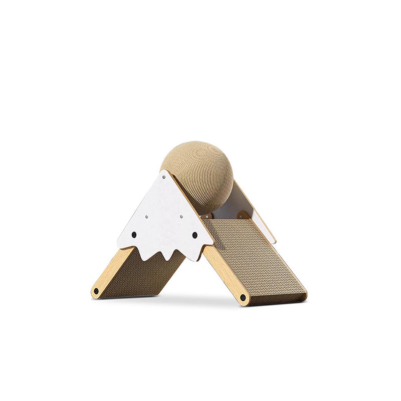 Contemporary Creative Triangular Medium-Density Fiberboard Corrugated Paper Sisal Snow Mountain Cat Tree For Bedroom