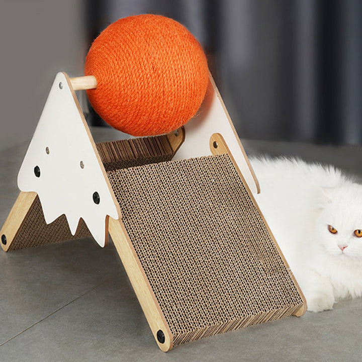 Contemporary Creative Triangular Medium-Density Fiberboard Corrugated Paper Sisal Snow Mountain Cat Tree For Bedroom