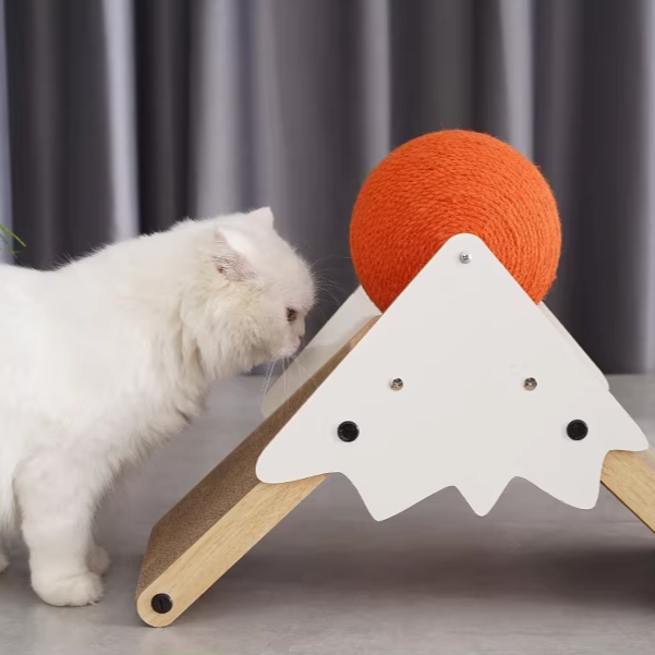 Contemporary Creative Triangular Medium-Density Fiberboard Corrugated Paper Sisal Snow Mountain Cat Tree For Bedroom