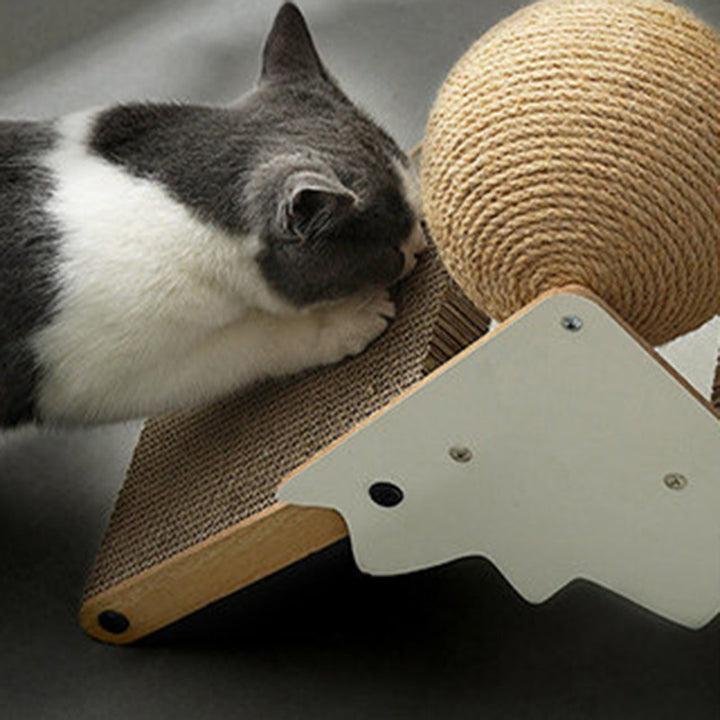 Contemporary Creative Triangular Medium-Density Fiberboard Corrugated Paper Sisal Snow Mountain Cat Tree For Bedroom