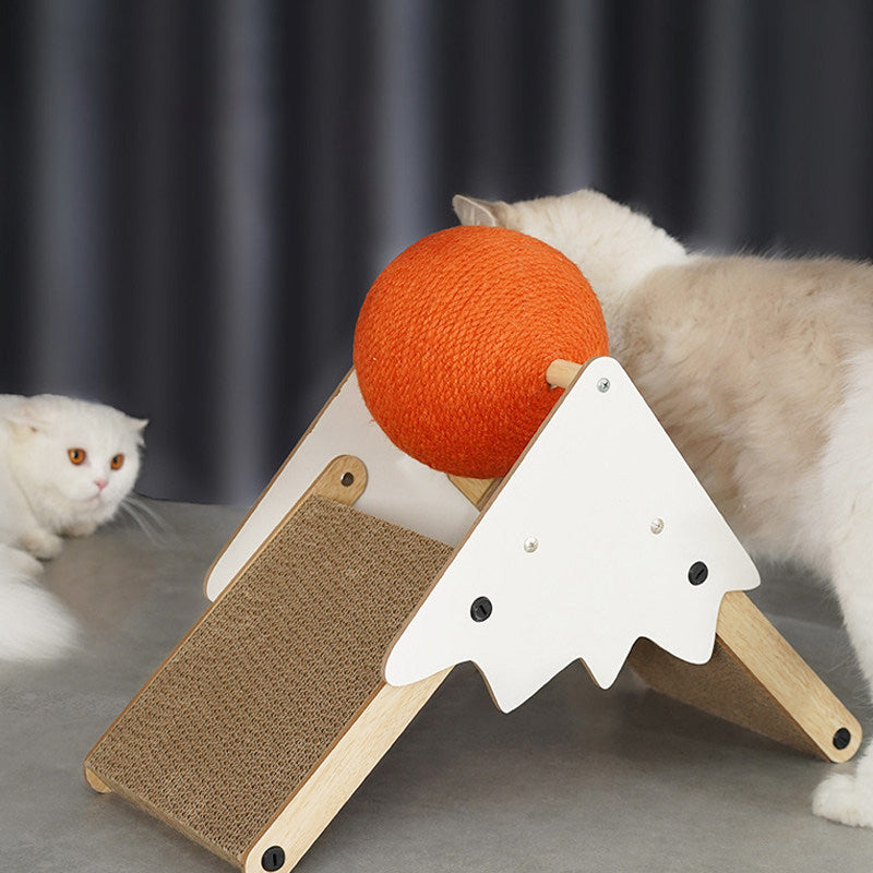 Contemporary Creative Triangular Medium-Density Fiberboard Corrugated Paper Sisal Snow Mountain Cat Tree For Bedroom