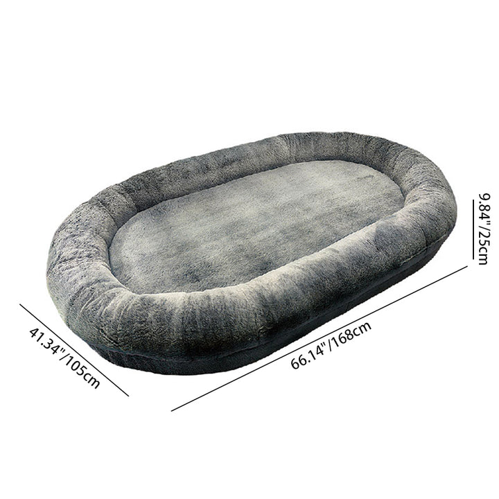 Lit pour animal ovale scandinave contemporain : doux et confortable - lit compressible pour chat pour la chambre à coucher 