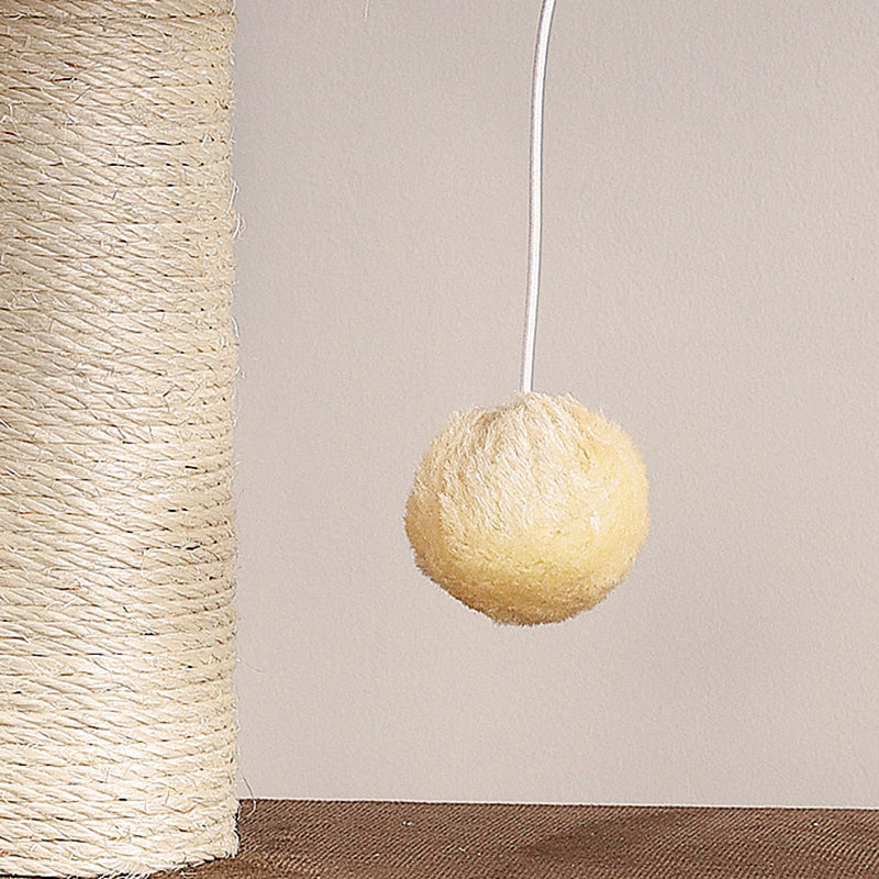 Arbre à chat contemporain scandinave rectangulaire en panneau de particules, papier kraft, tube, tissu velours, sisal, 1 condo, 2/3 perchoirs pour chambre à coucher 