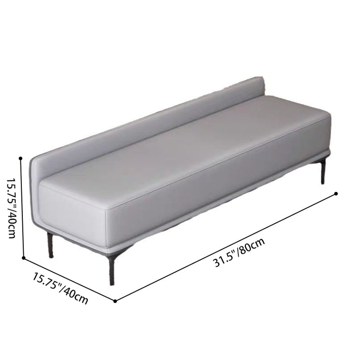 Banc à chaussures rectangulaire moderne minimaliste à plusieurs couches en contreplaqué de bois massif de haute qualité avec similicuir et acier pour entrées 