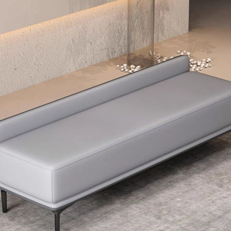 Banc à chaussures rectangulaire moderne minimaliste à plusieurs couches en contreplaqué de bois massif de haute qualité avec similicuir et acier pour entrées 