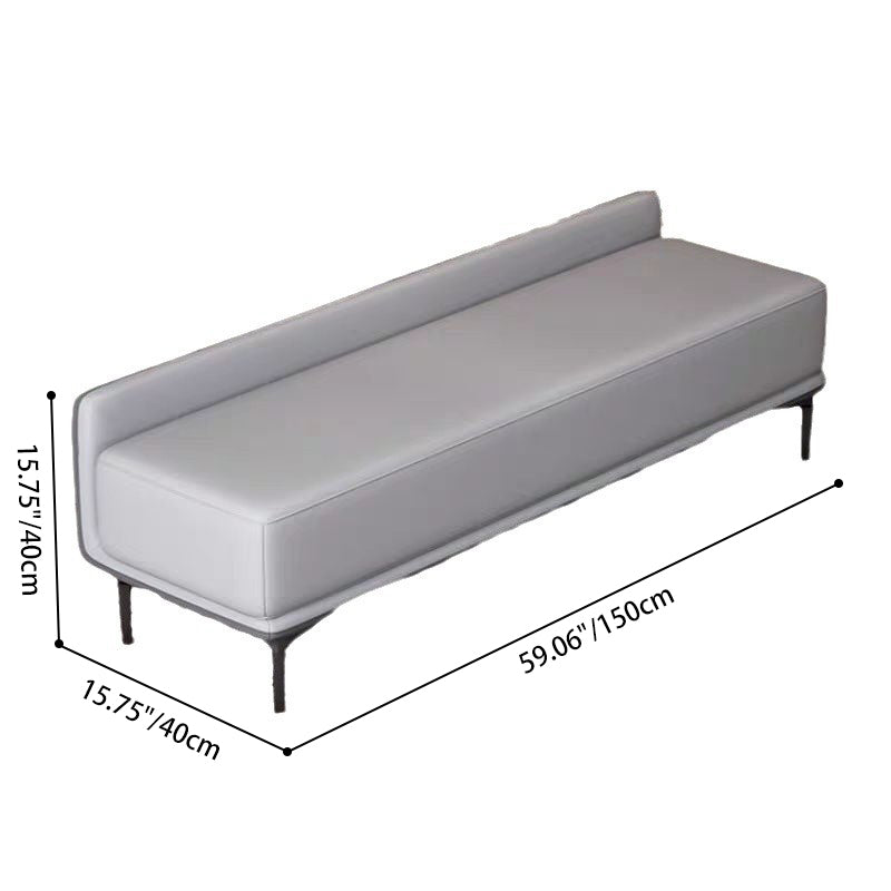 Banc à chaussures rectangulaire moderne minimaliste à plusieurs couches en contreplaqué de bois massif de haute qualité avec similicuir et acier pour entrées 