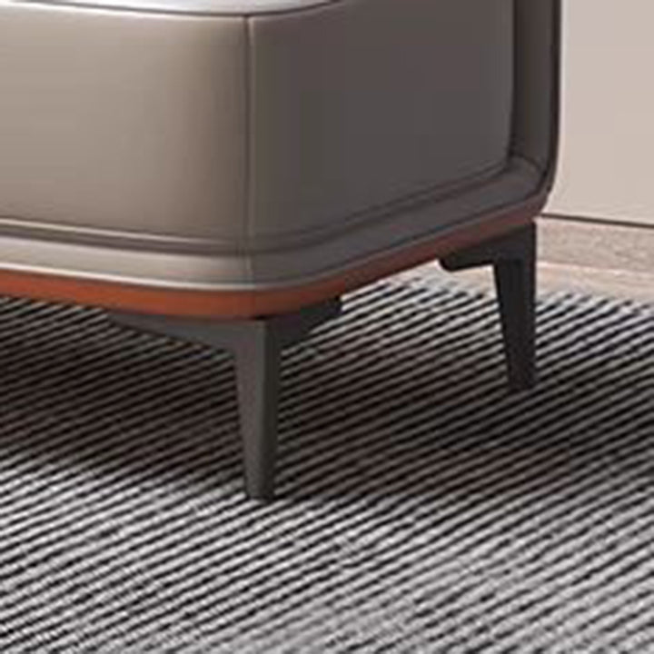Banc à chaussures rectangulaire moderne minimaliste à plusieurs couches en contreplaqué de bois massif de haute qualité avec similicuir et acier pour entrées 
