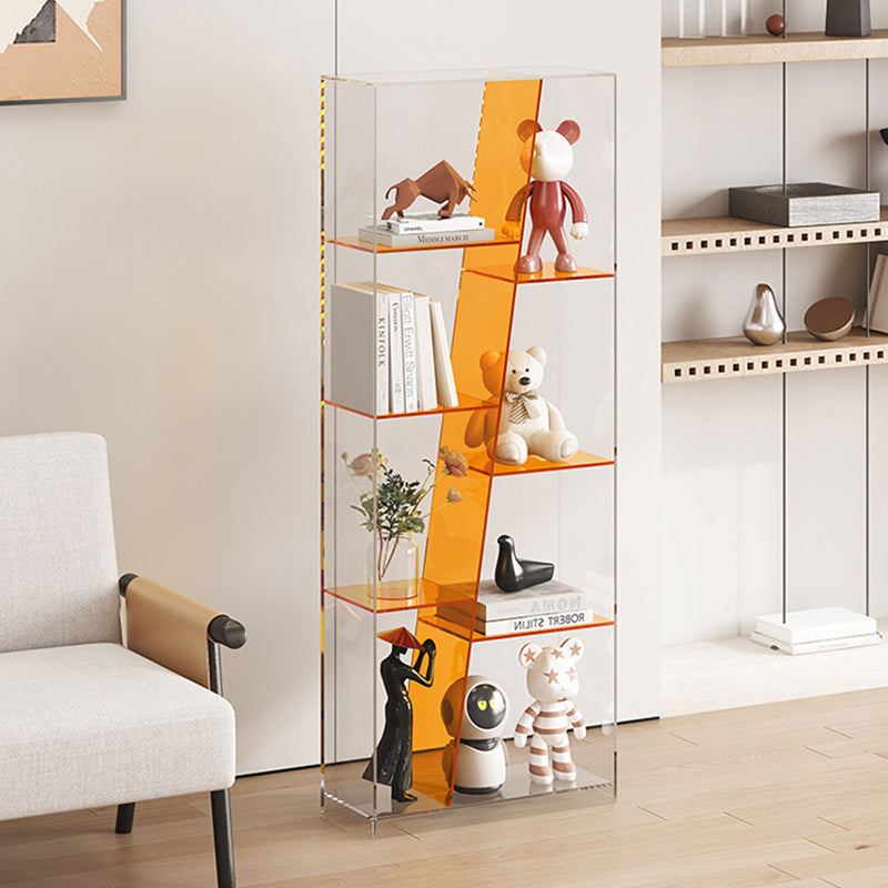 Estantería de almacenamiento acrílica rectangular de lujo moderno de 3/4 niveles para sala de estar y dormitorio 