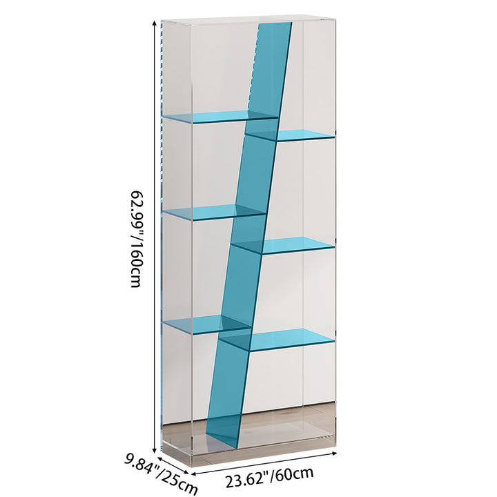 Estantería de almacenamiento acrílica rectangular de lujo moderno de 3/4 niveles para sala de estar y dormitorio 