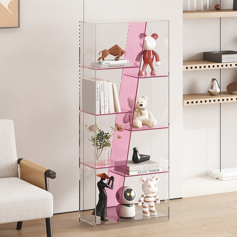 Estantería de almacenamiento acrílica rectangular de lujo moderno de 3/4 niveles para sala de estar y dormitorio 