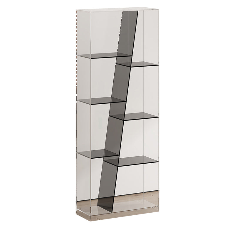 Estantería de almacenamiento acrílica rectangular de lujo moderno de 3/4 niveles para sala de estar y dormitorio 