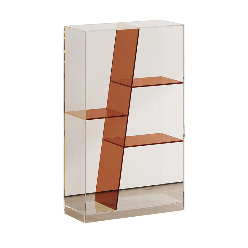Estantería de almacenamiento acrílica rectangular de lujo moderno de 3/4 niveles para sala de estar y dormitorio 