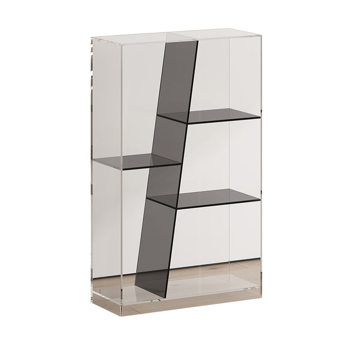 Estantería de almacenamiento acrílica rectangular de lujo moderno de 3/4 niveles para sala de estar y dormitorio 