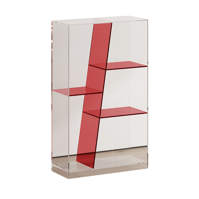 Estantería de almacenamiento acrílica rectangular de lujo moderno de 3/4 niveles para sala de estar y dormitorio 