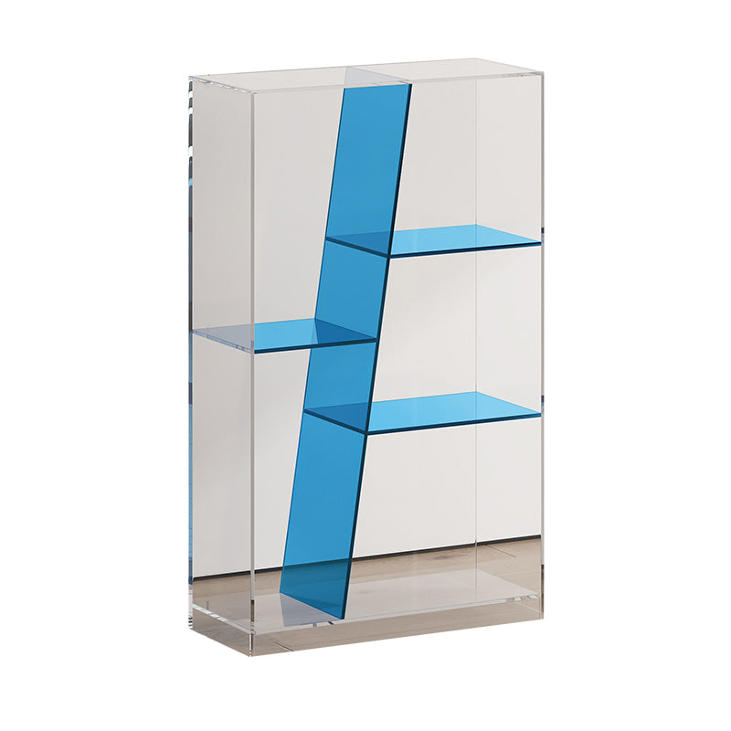 Estantería de almacenamiento acrílica rectangular de lujo moderno de 3/4 niveles para sala de estar y dormitorio 