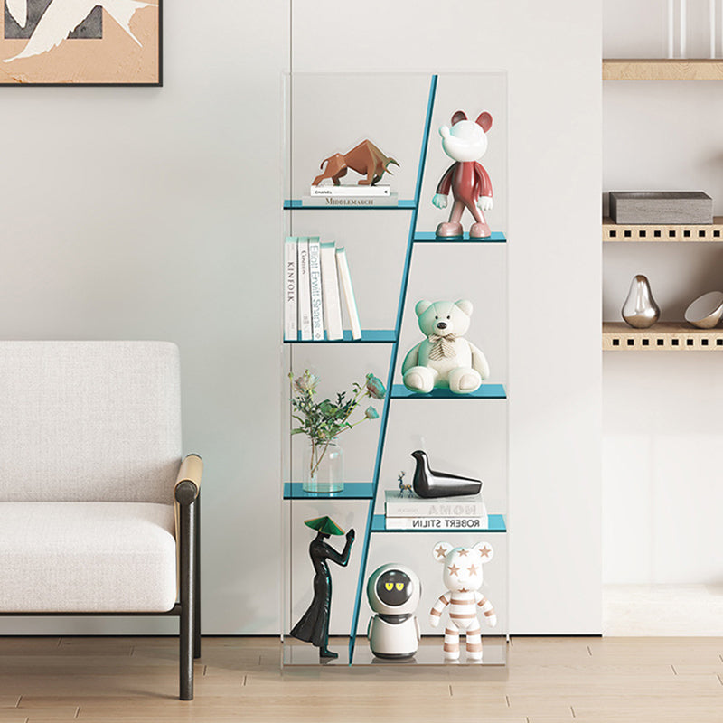 Estantería de almacenamiento acrílica rectangular de lujo moderno de 3/4 niveles para sala de estar y dormitorio 