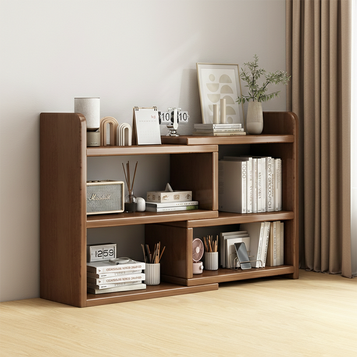 رف كتب مستطيل معاصر من الطراز الاسكندنافي، صديق للبيئة، مع رف تخزين، 3/4 طبقات لغرفة النوم 