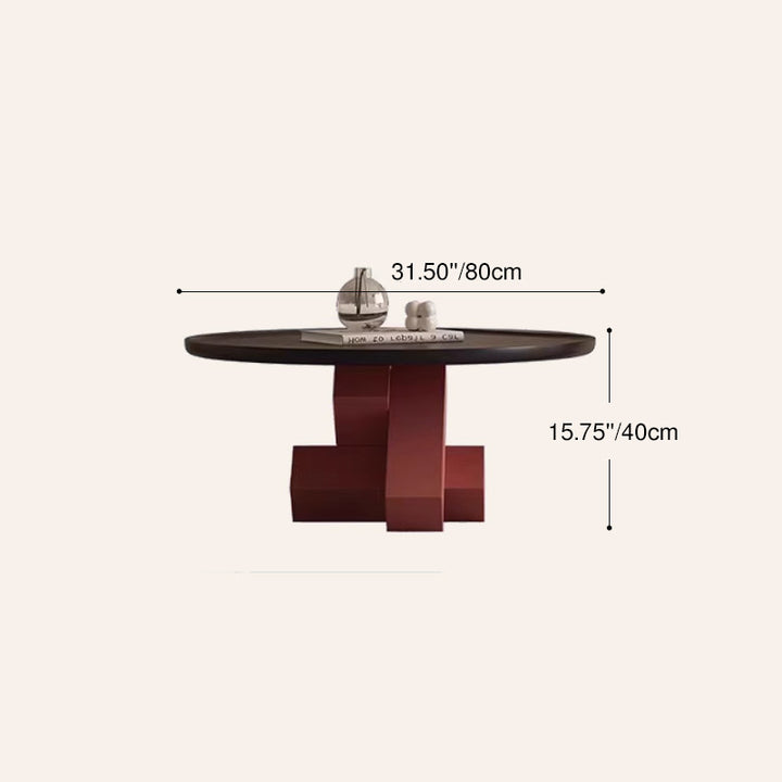 Table basse contemporaine créative ronde E1 en panneau de fibres à densité moyenne pour salon 